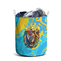 Saint Lucia Kings Cricket Laundry Basket Crowned Lion And Parrot Half Style