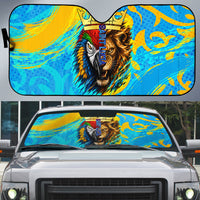 Saint Lucia Kings Cricket Auto Sun Shade Crowned Lion And Parrot Half Style