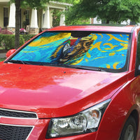 Saint Lucia Kings Cricket Auto Sun Shade Crowned Lion And Parrot Half Style