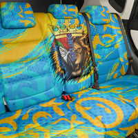 Saint Lucia Kings Cricket Back Car Seat Cover Crowned Lion And Parrot Half Style