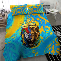 Saint Lucia Kings Cricket Bedding Set Crowned Lion And Parrot Half Style