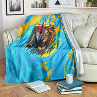 Saint Lucia Kings Cricket Blanket Crowned Lion And Parrot Half Style