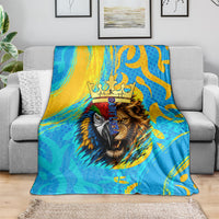 Saint Lucia Kings Cricket Blanket Crowned Lion And Parrot Half Style