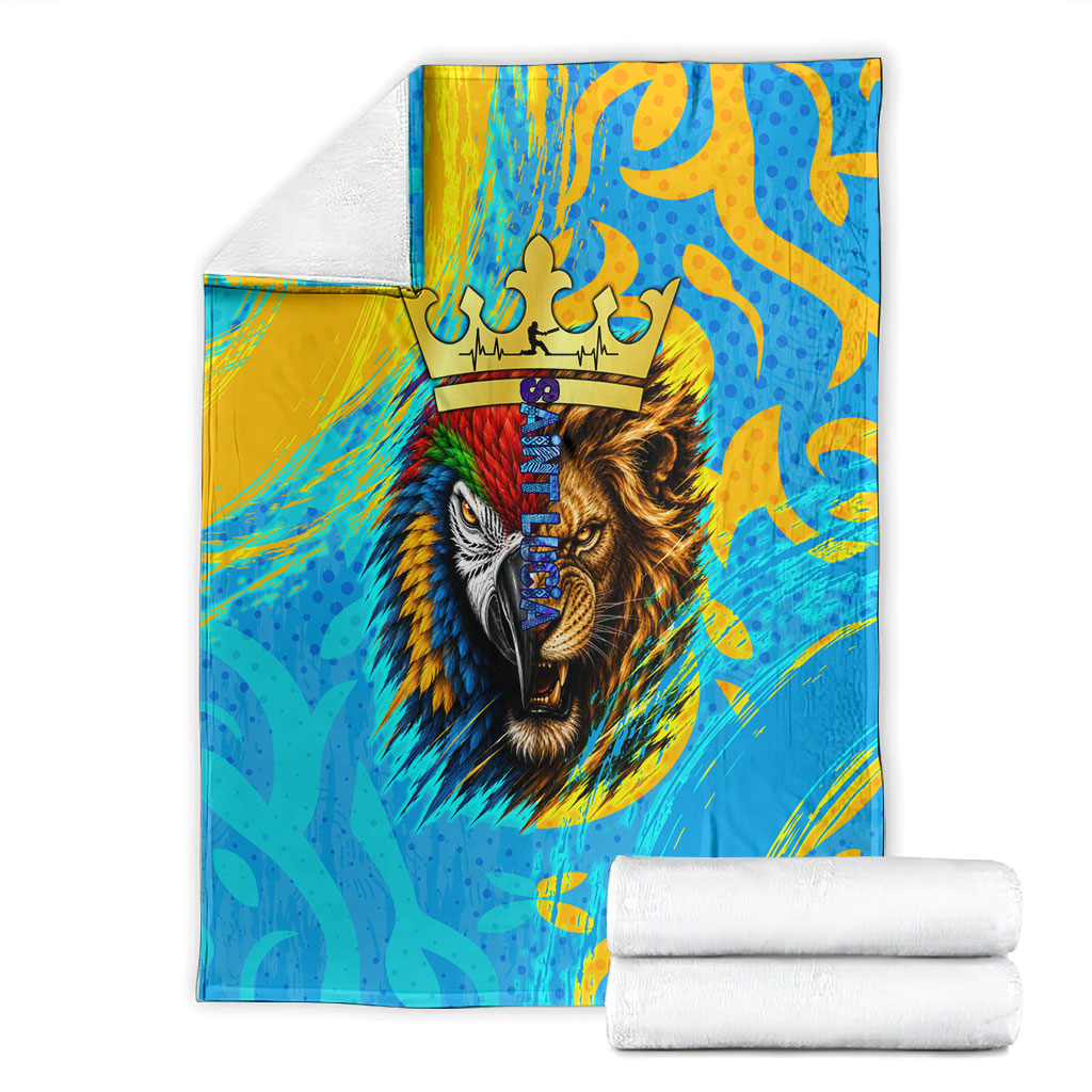 Saint Lucia Kings Cricket Blanket Crowned Lion And Parrot Half Style