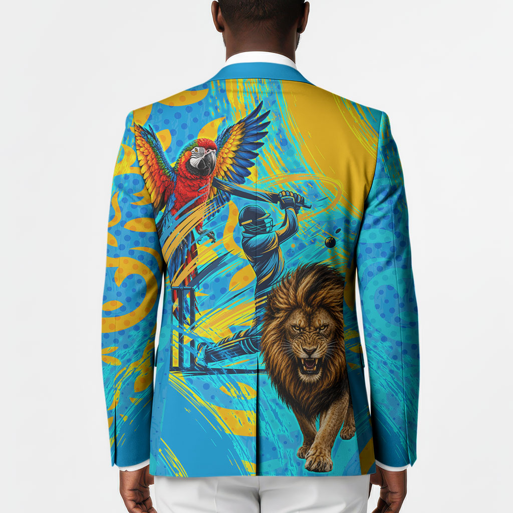 Saint Lucia Kings Cricket Blazer Crowned Lion And Parrot Half Style
