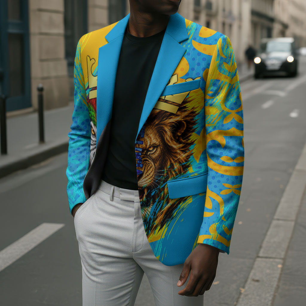 Saint Lucia Kings Cricket Blazer Crowned Lion And Parrot Half Style