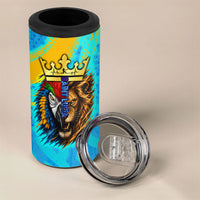 Saint Lucia Kings Cricket 4 in 1 Can Cooler Tumbler Crowned Lion And Parrot Half Style