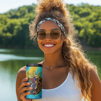 Saint Lucia Kings Cricket 4 in 1 Can Cooler Tumbler Crowned Lion And Parrot Half Style
