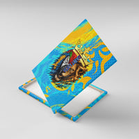 Saint Lucia Kings Cricket Canvas Wall Art Crowned Lion And Parrot Half Style