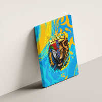 Saint Lucia Kings Cricket Canvas Wall Art Crowned Lion And Parrot Half Style