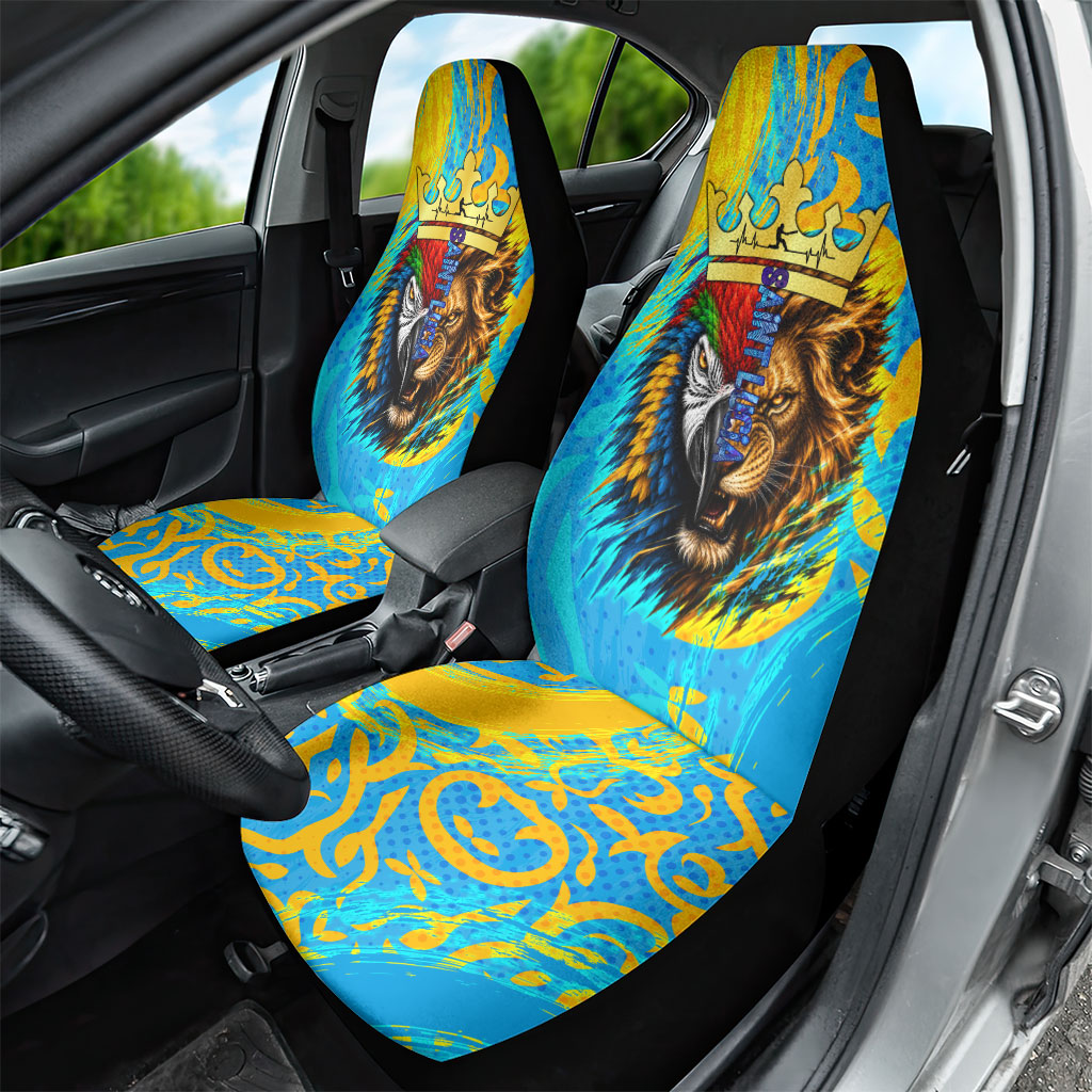 Saint Lucia Kings Cricket Car Seat Cover Crowned Lion And Parrot Half Style