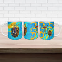 Saint Lucia Kings Cricket Ceramic Mug Crowned Lion And Parrot Half Style