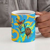 Saint Lucia Kings Cricket Ceramic Mug Crowned Lion And Parrot Half Style