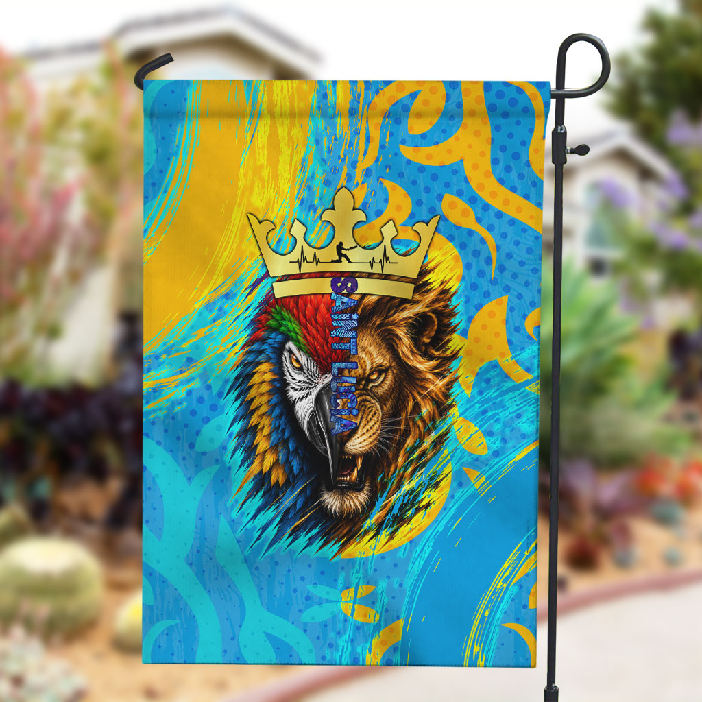 Saint Lucia Kings Cricket Garden Flag Crowned Lion And Parrot Half Style
