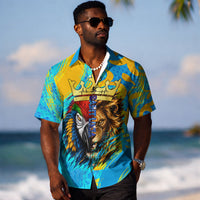 Saint Lucia Kings Cricket Hawaiian Shirt Crowned Lion And Parrot Half Style