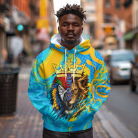 Saint Lucia Kings Cricket Hoodie Crowned Lion And Parrot Half Style