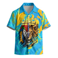 Saint Lucia Kings Cricket Kid Hawaiian Shirt Crowned Lion And Parrot Half Style