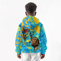 Saint Lucia Kings Cricket Kid Hoodie Crowned Lion And Parrot Half Style