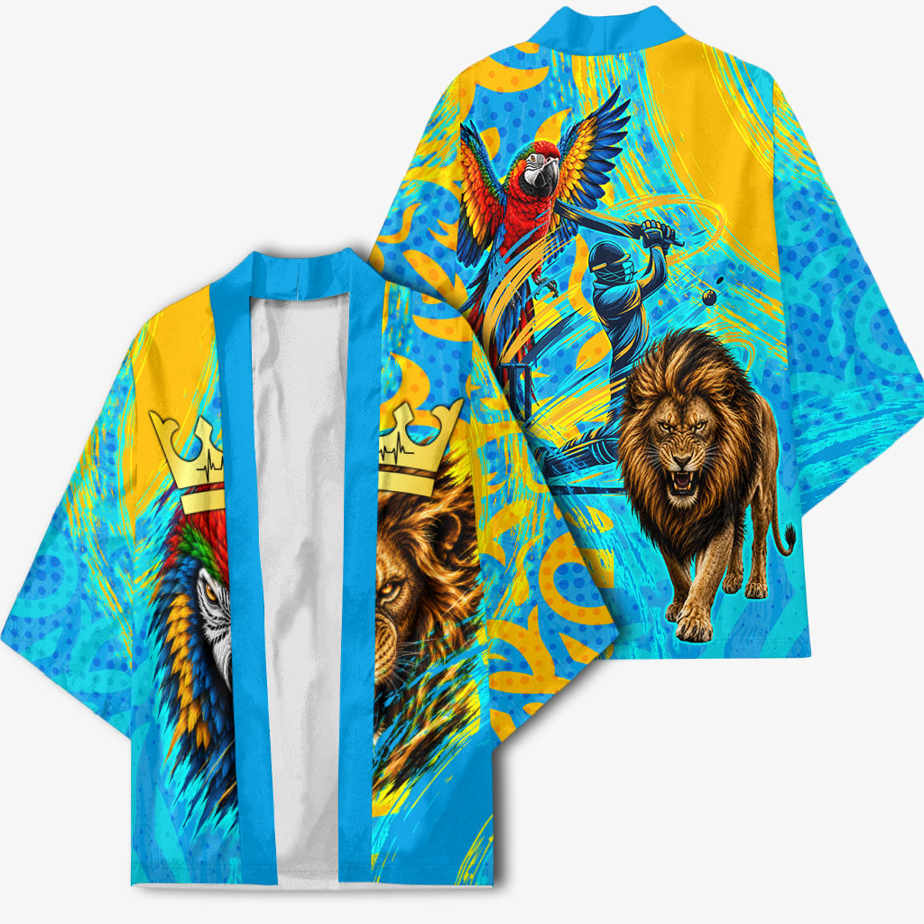 Saint Lucia Kings Cricket Kimono Crowned Lion And Parrot Half Style