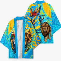 Saint Lucia Kings Cricket Kimono Crowned Lion And Parrot Half Style