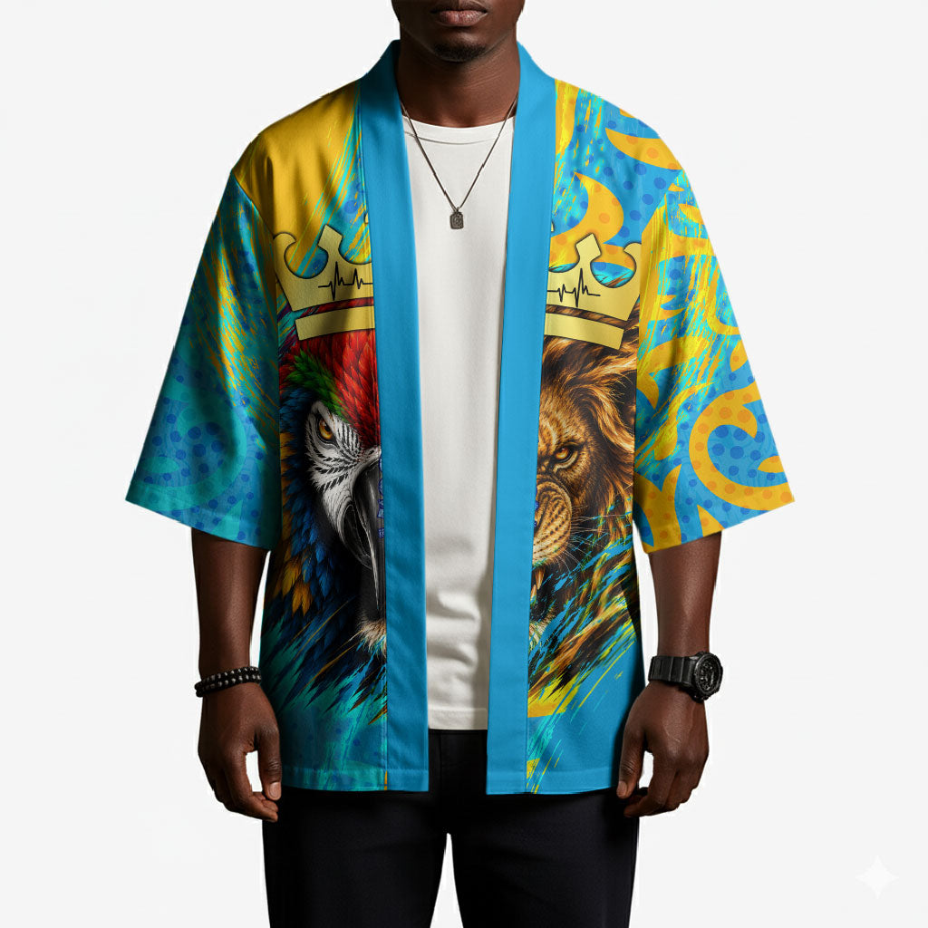 Saint Lucia Kings Cricket Kimono Crowned Lion And Parrot Half Style