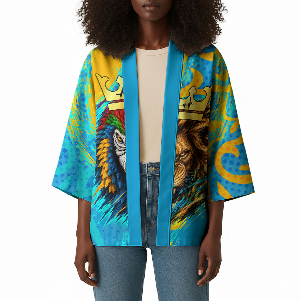 Saint Lucia Kings Cricket Kimono Crowned Lion And Parrot Half Style