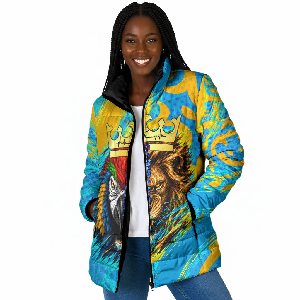Saint Lucia Kings Cricket Padded Jacket Crowned Lion And Parrot Half Style