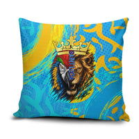 Saint Lucia Kings Cricket Pillow Cover Crowned Lion And Parrot Half Style