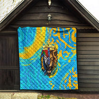 Saint Lucia Kings Cricket Quilt Crowned Lion And Parrot Half Style