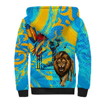 Saint Lucia Kings Cricket Sherpa Hoodie Crowned Lion And Parrot Half Style