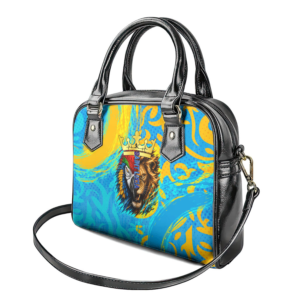 Saint Lucia Kings Cricket Shoulder Handbag Crowned Lion And Parrot Half Style