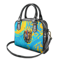 Saint Lucia Kings Cricket Shoulder Handbag Crowned Lion And Parrot Half Style