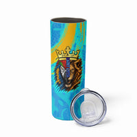 Saint Lucia Kings Cricket Skinny Tumbler Crowned Lion And Parrot Half Style