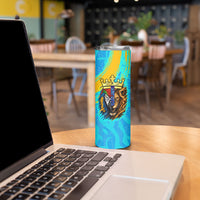 Saint Lucia Kings Cricket Skinny Tumbler Crowned Lion And Parrot Half Style