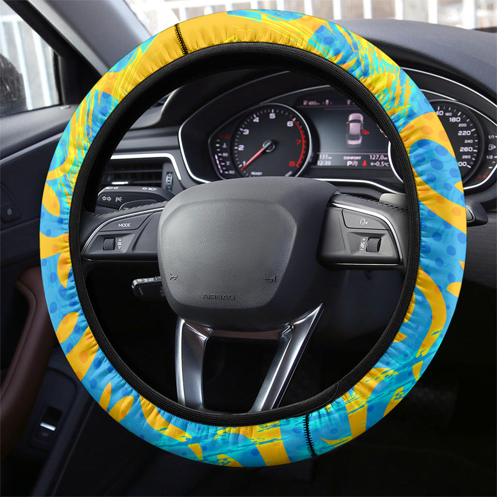Saint Lucia Kings Cricket Steering Wheel Cover Crowned Lion And Parrot Half Style