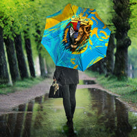 Saint Lucia Kings Cricket Umbrella Crowned Lion And Parrot Half Style