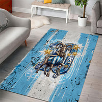 El Diez Argentina GOAT 10 Football Area Rug Goat Mascot King Crown Graffiti Art