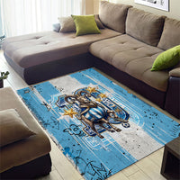 El Diez Argentina GOAT 10 Football Area Rug Goat Mascot King Crown Graffiti Art