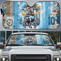 El Diez Argentina GOAT 10 Football Auto Sun Shade Goat Mascot King Crown Graffiti Art