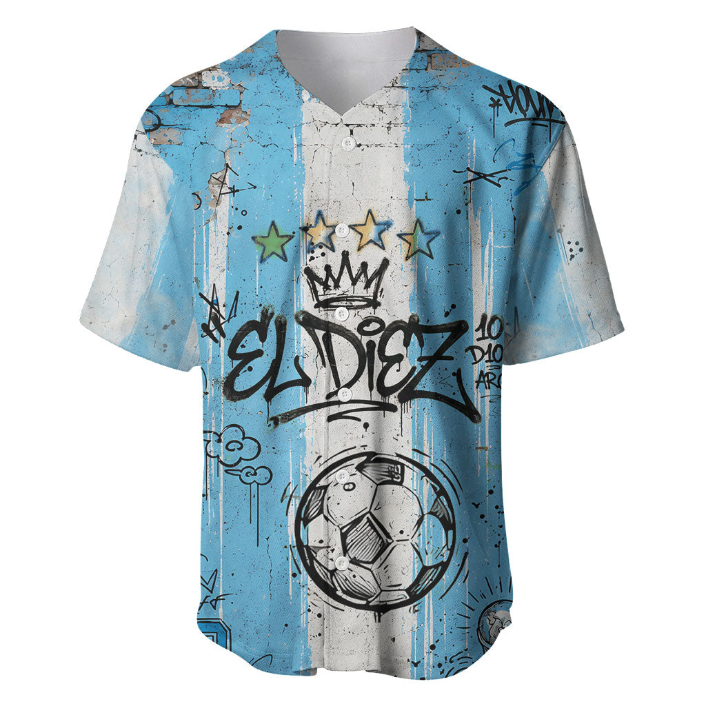 El Diez Argentina GOAT 10 Football Baseball Jersey Goat Mascot King Crown Graffiti Art