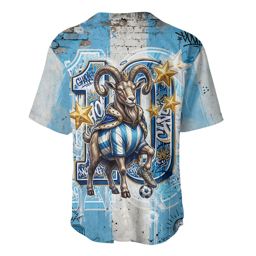 El Diez Argentina GOAT 10 Football Baseball Jersey Goat Mascot King Crown Graffiti Art