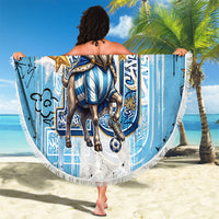 El Diez Argentina GOAT 10 Football Beach Blanket Goat Mascot King Crown Graffiti Art