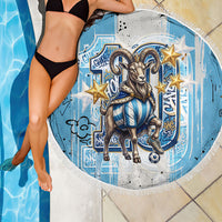 El Diez Argentina GOAT 10 Football Beach Blanket Goat Mascot King Crown Graffiti Art