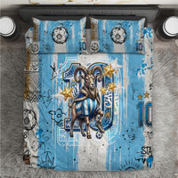 El Diez Argentina GOAT 10 Football Bedding Set Goat Mascot King Crown Graffiti Art