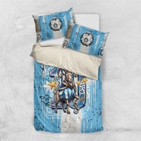 El Diez Argentina GOAT 10 Football Bedding Set Goat Mascot King Crown Graffiti Art