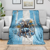 El Diez Argentina GOAT 10 Football Blanket Goat Mascot King Crown Graffiti Art