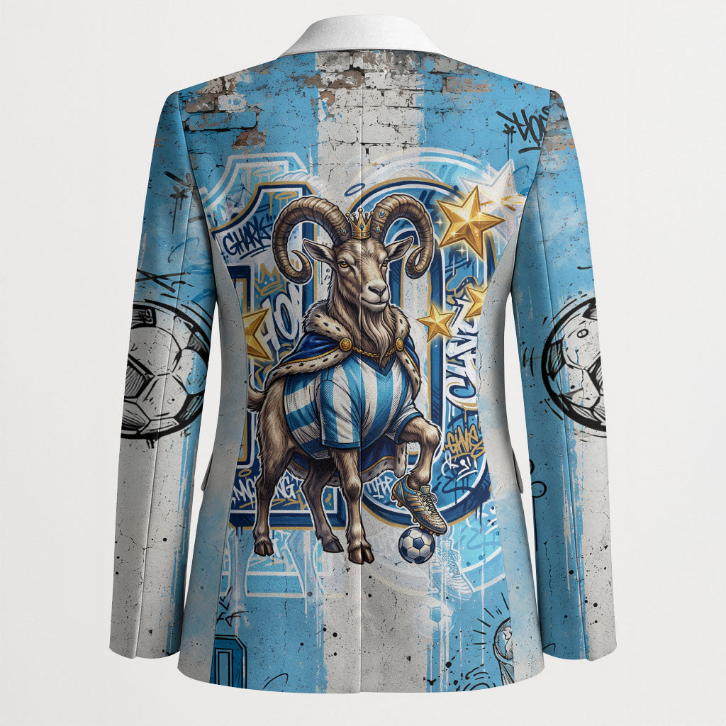 El Diez Argentina GOAT 10 Football Blazer Goat Mascot King Crown Graffiti Art