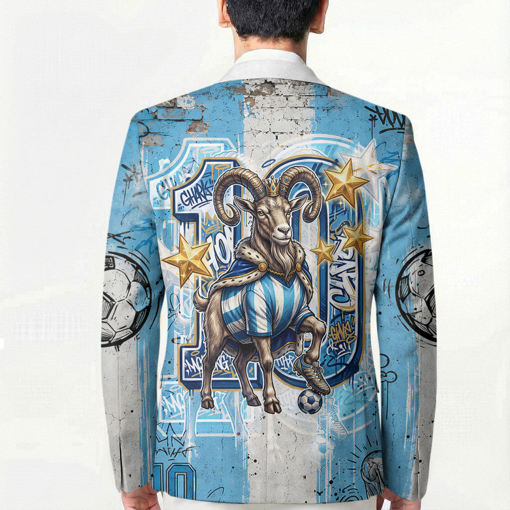 El Diez Argentina GOAT 10 Football Blazer Goat Mascot King Crown Graffiti Art