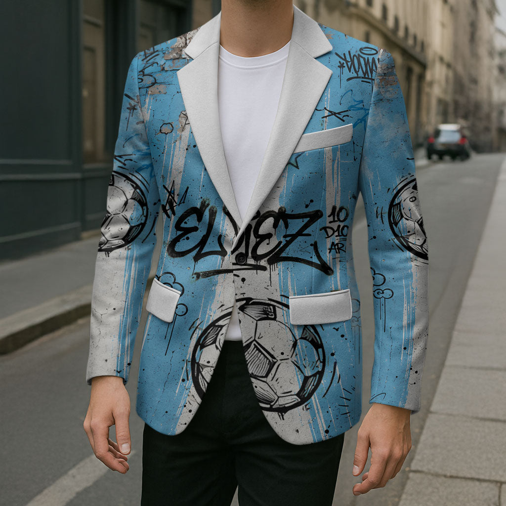El Diez Argentina GOAT 10 Football Blazer Goat Mascot King Crown Graffiti Art