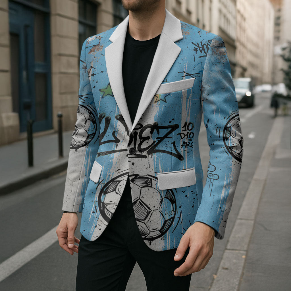 El Diez Argentina GOAT 10 Football Blazer Goat Mascot King Crown Graffiti Art